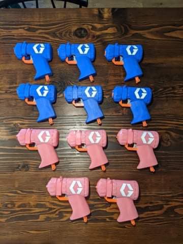 NerfFusion shells in blue and pink - ready for your crew